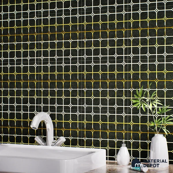 Highlighter Tiles  Tile TL 07252 Plana 8016 GLM (Gold) 1 ft x 1 ft Ceramic Matte Finish - 9 mm  | 2 mm Spacer is Mandatory (Sample)